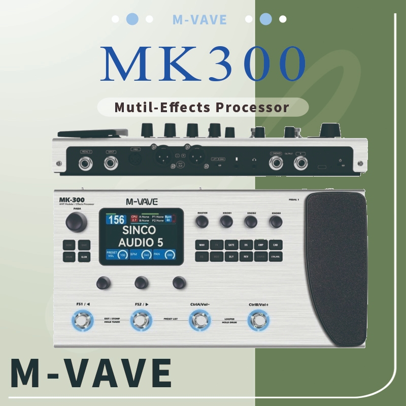 M-VAVE MK 300 Multi-Effect Modeler Capturer กีตาร์เบสโปรเซสเซอร์ M Vave MK300 MVave MultiEffect