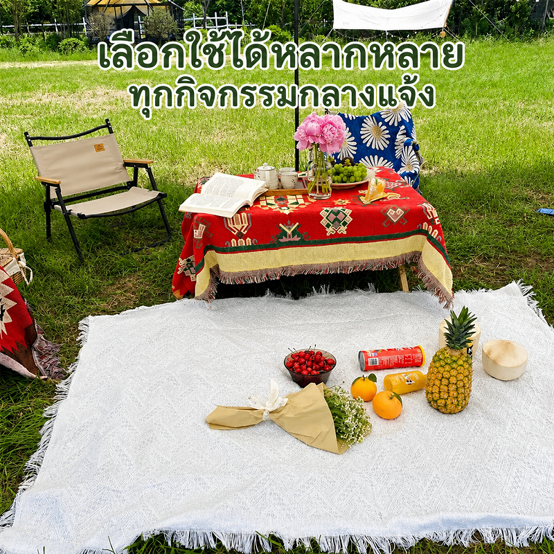 แผ่นปิกนิก ลายวาฟเฟิล สไตล์มินิมอล คุณภาพพรีเมียม เหมาะปิกนิก แคมป์ปิ้ง