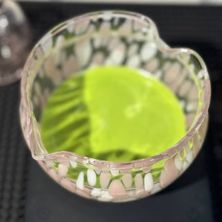 Ajisai matcha handmade bowl, ชามแก้วมัทฉะ Ajisai