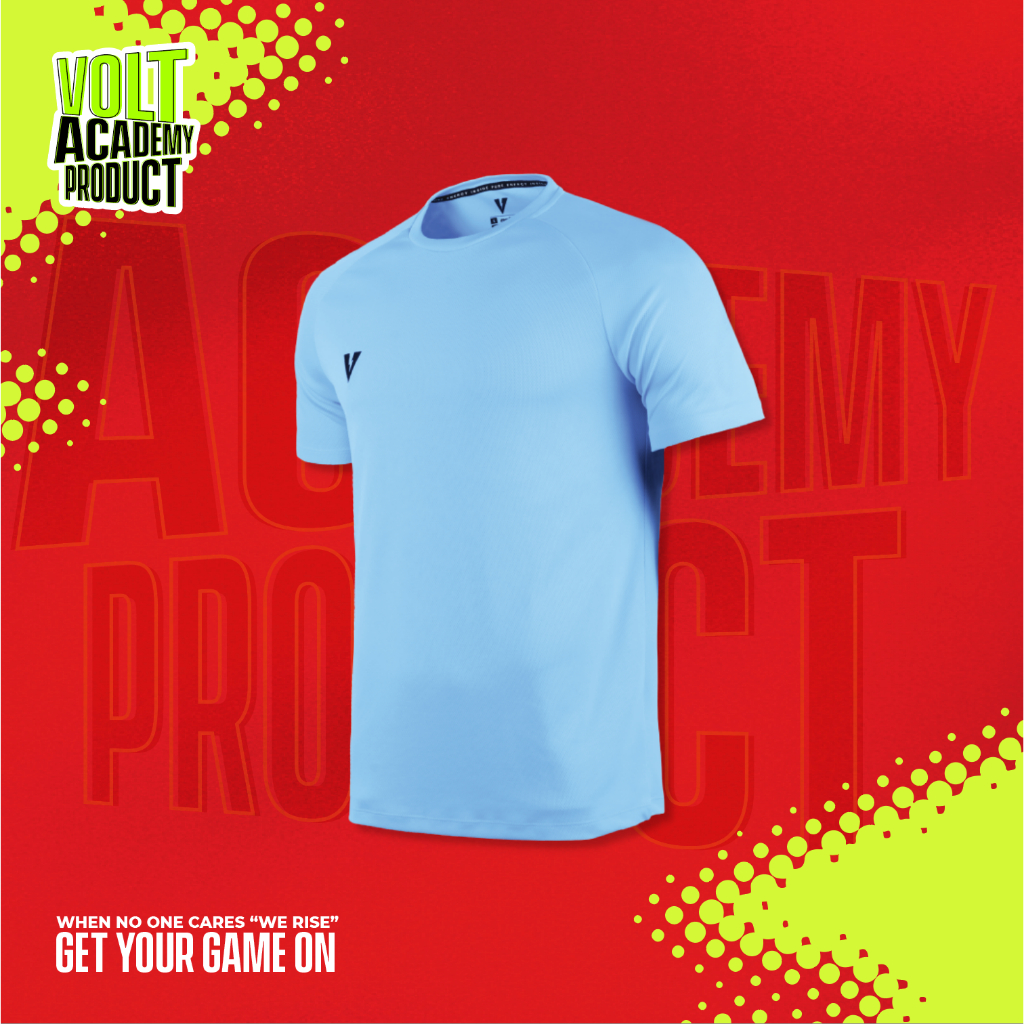 VOLT VECTOR 001   SLOPE  TRAINING ACADEMY LIGHT BLUE เสื้อซ้อมฟุตบอล แขนสั้น สีฟ้า ผ้าแห้งไว น้ำหนักเบา เสื้อกีฬา เทรนนิ