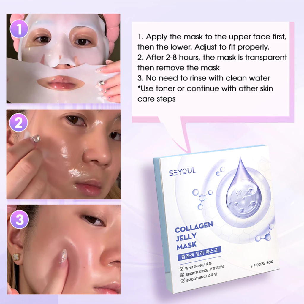 【COMBO 3】มาส์กคอลลาเจน SEYOUL Jelly Mask 5 แผ่น ผิวใส ชุ่มชื้น ฟื้นฟูผิว ฉ่ำวาว