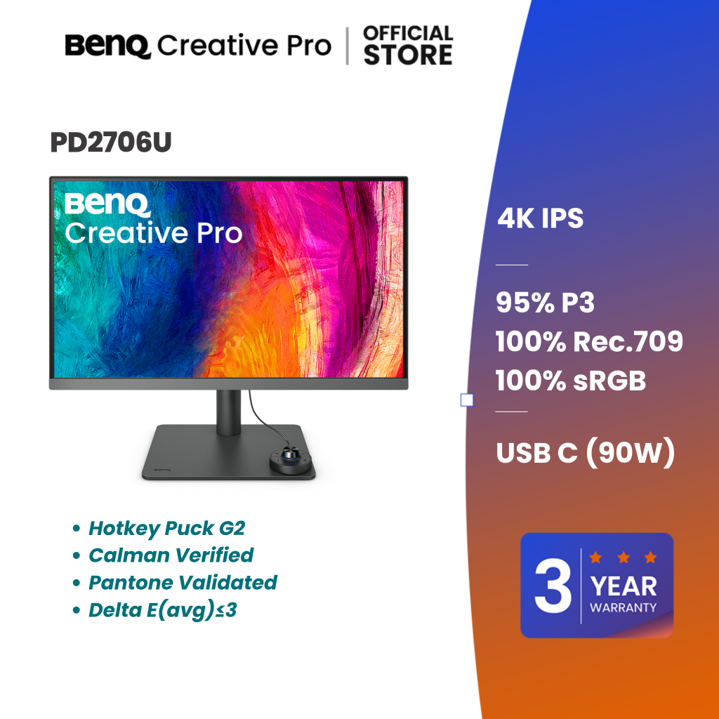 BenQ Creative Pro PD2706U | 27นิ้ว 4K UHD 95% P3 USB-C Designer Monitor (จอคอมงานกราฟฟิค)