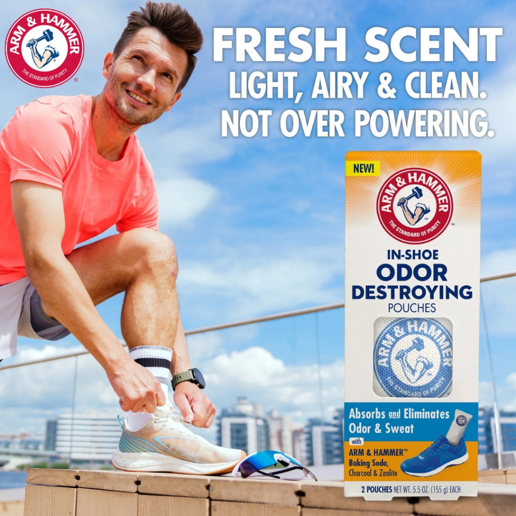 หอมสะอาด นำเข้า Arm&Hammer In-Shoe Odor Destroying Pouchesถุงหอมดับกลิ่นรองเท้าตัวช่วยกำจัดกลิ่น1 กล่องมี 2 ชิ้น