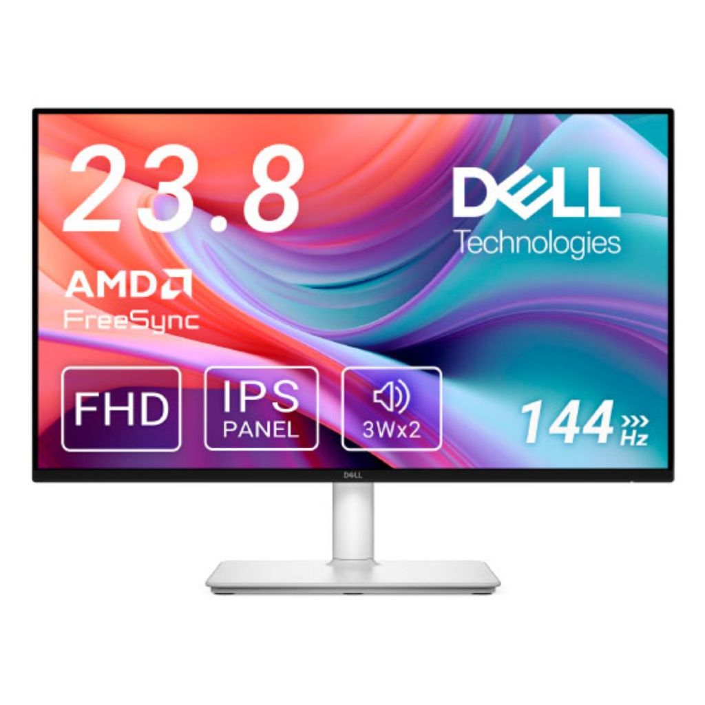 Dell 24 Plus Monitor - S2425HSM - 23.8-inch FHD, 144Hz 1ms, 2 x 3W Speakers, HDMI, Height/Tilt/Pivot/Swivel - Ash White