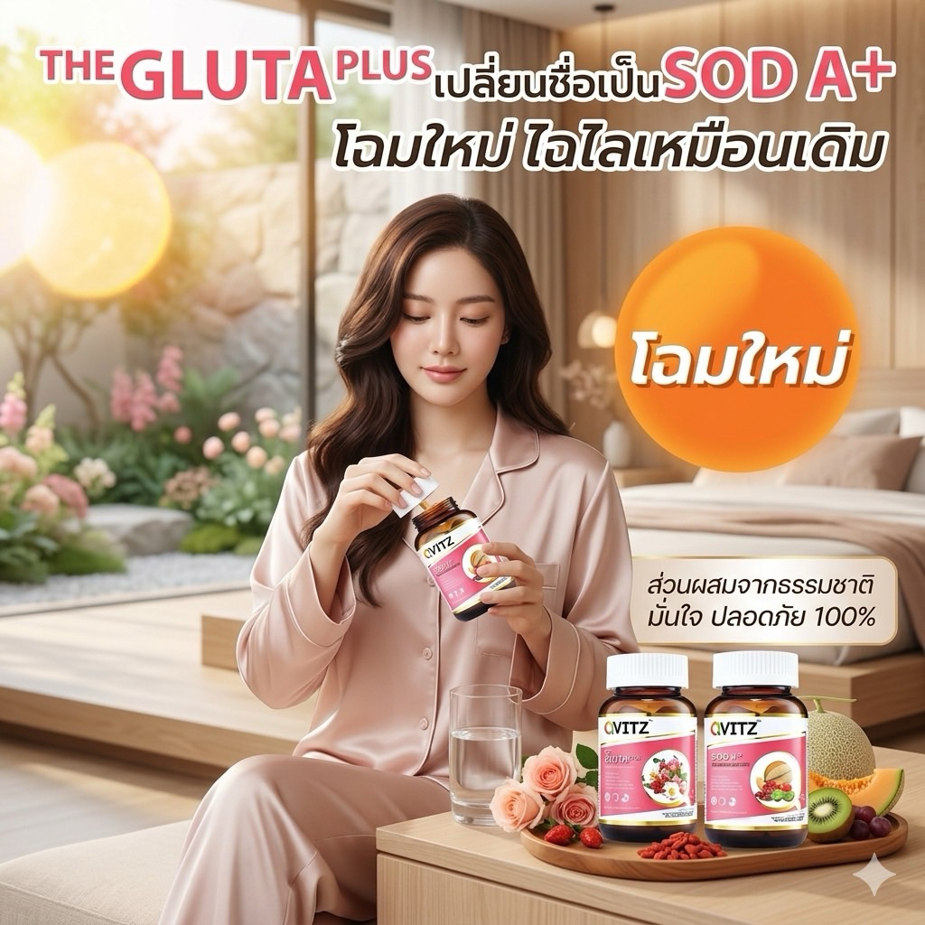 พร้อมส่ง Qvitz อาหารเสริมบำรุงผิว 30แคปซูล  NEW  SOD (Super Oxide Dismutase Antioxidant Enzyme)