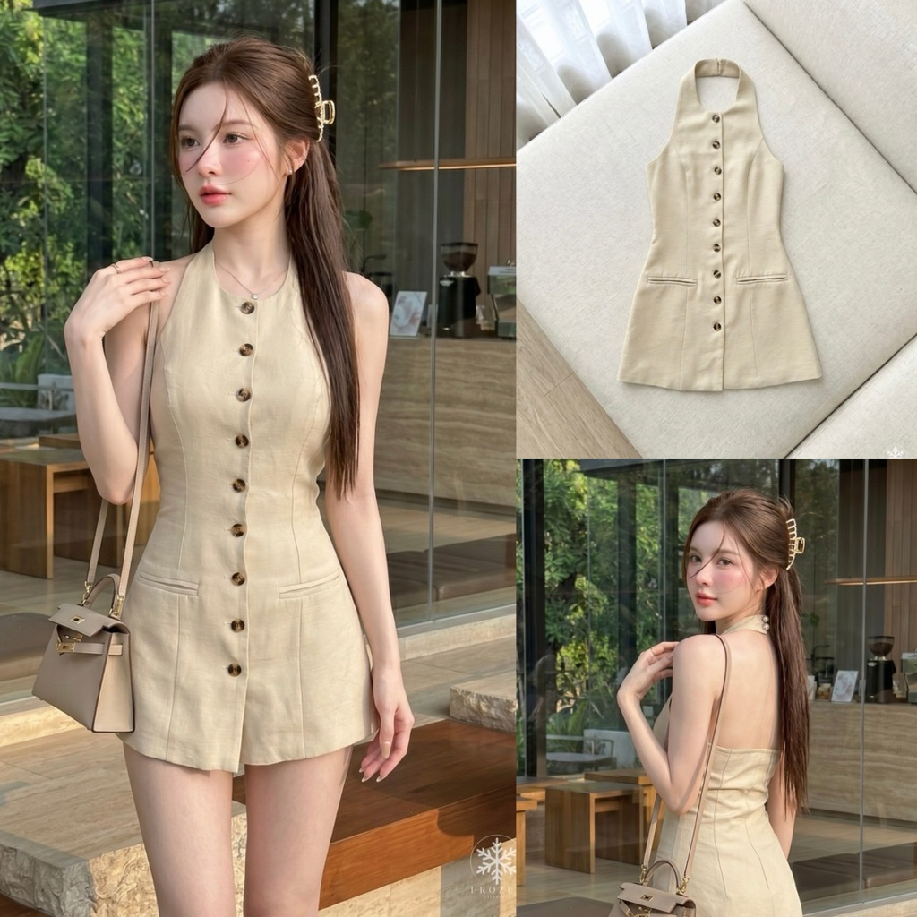 Frozen เดรสสั้นคอฮาล์ฟ สไตล์ Quiet Luxury ✨ สัมผัสความสบาย