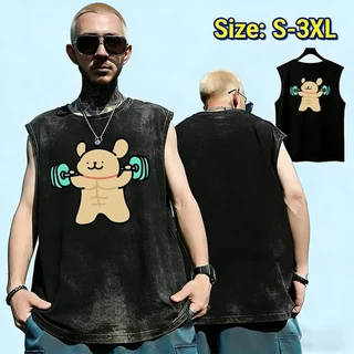 UT shop เสื้อกล้าม แขนกุด oversize ผ้าฝ้าย100% เสื้อแขนกุด "Muscle hippo"เสื้อผ้าผช เหมาะกับใส่ออกกําลังกาย เสื้อผู้ชาย