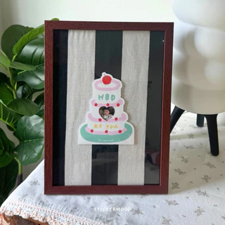 **ทักแชทขอโค้ด** การ์ดพับใส่รูปได้ Birthday cake Foldcard (ขายเฉพาะการ์ดเปล่า หากต้องการปริ้นท์รูป กดที่อีกตะกร้านะคะ)