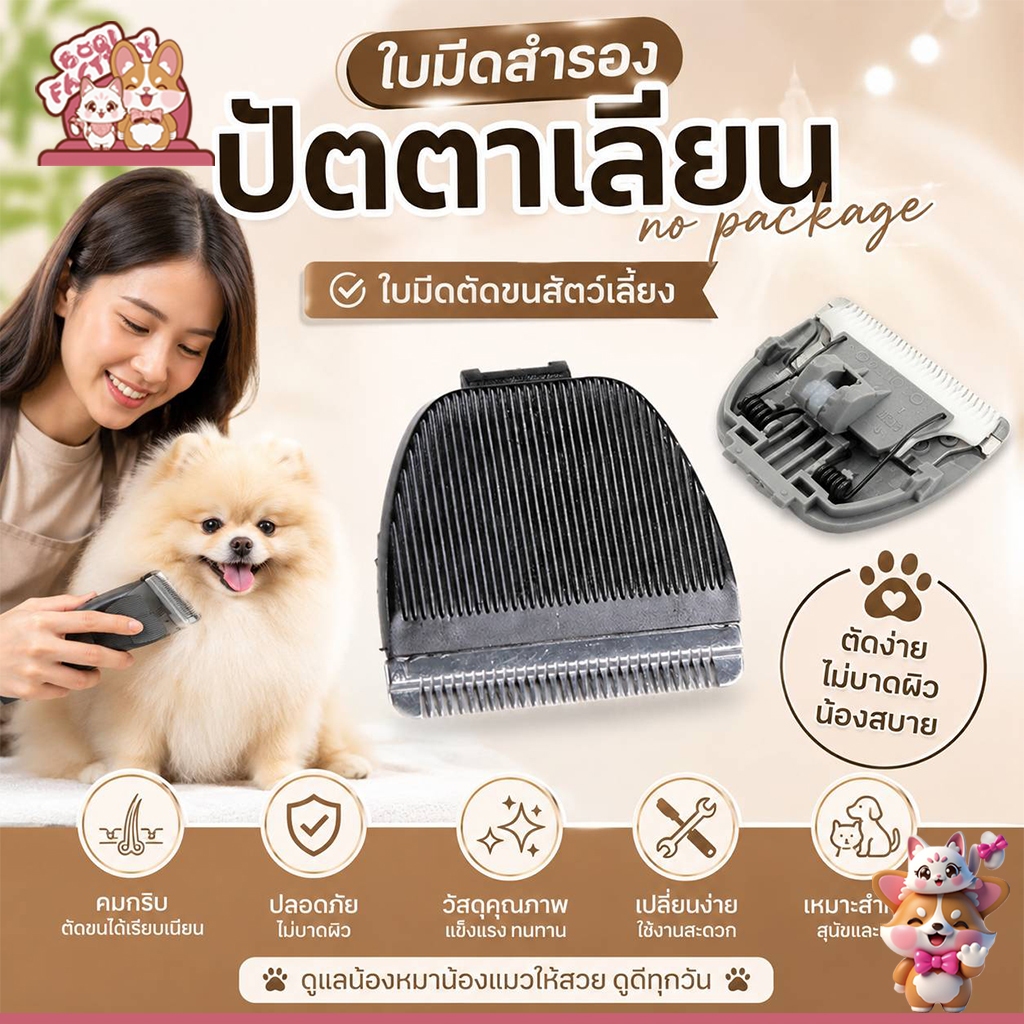 Boqi Factory ใบมีดสำรองแบตตาเลี่ยน Codos / KuKu รุ่น ใบมีด kp3000 No paper packing #CC2