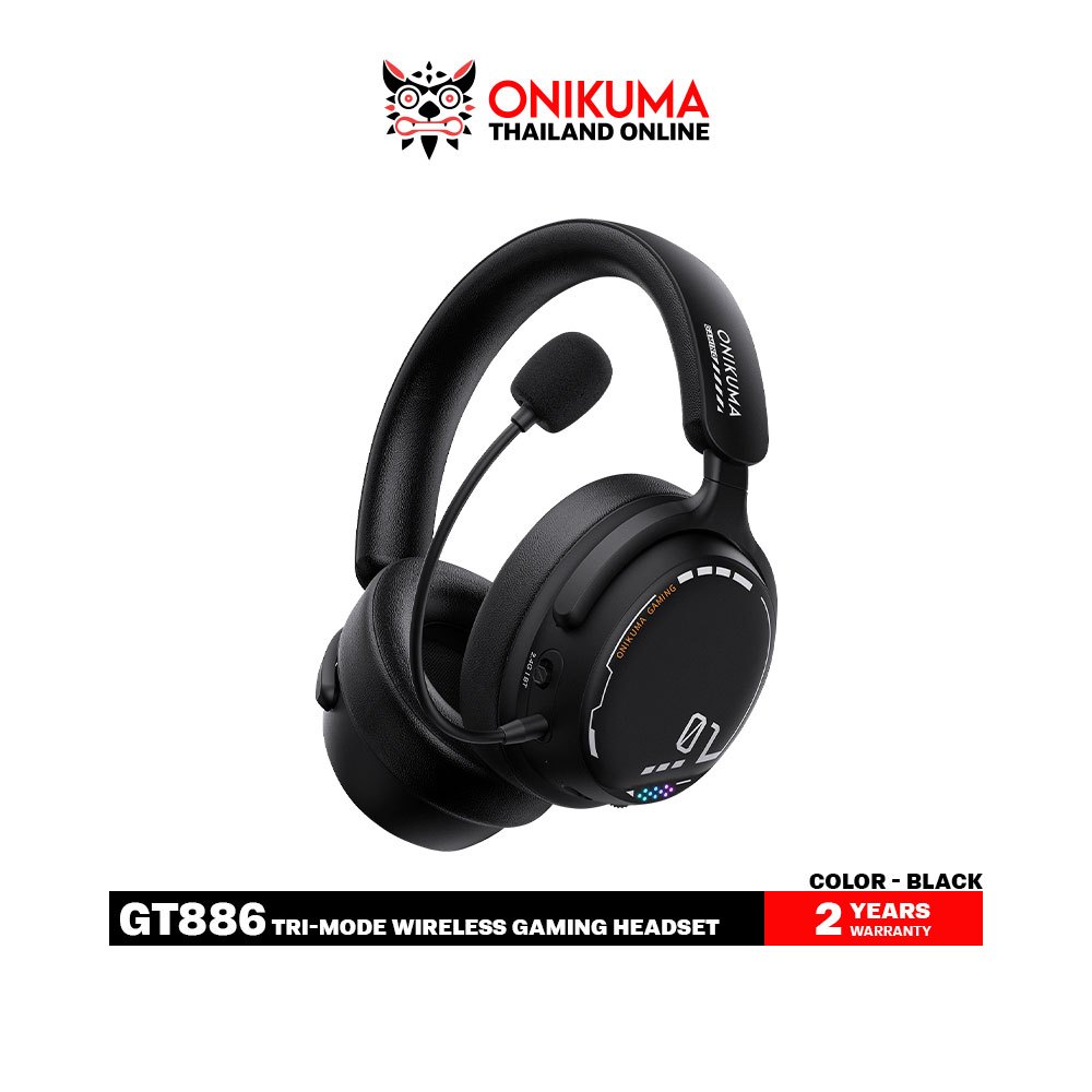 Onikuma GT886 Tri-Mode Gaming Headset หูฟังเกมมิ่งไร้สาย รองรับ 2.4G / Bluetooth / USB-C แบต 1000mAh