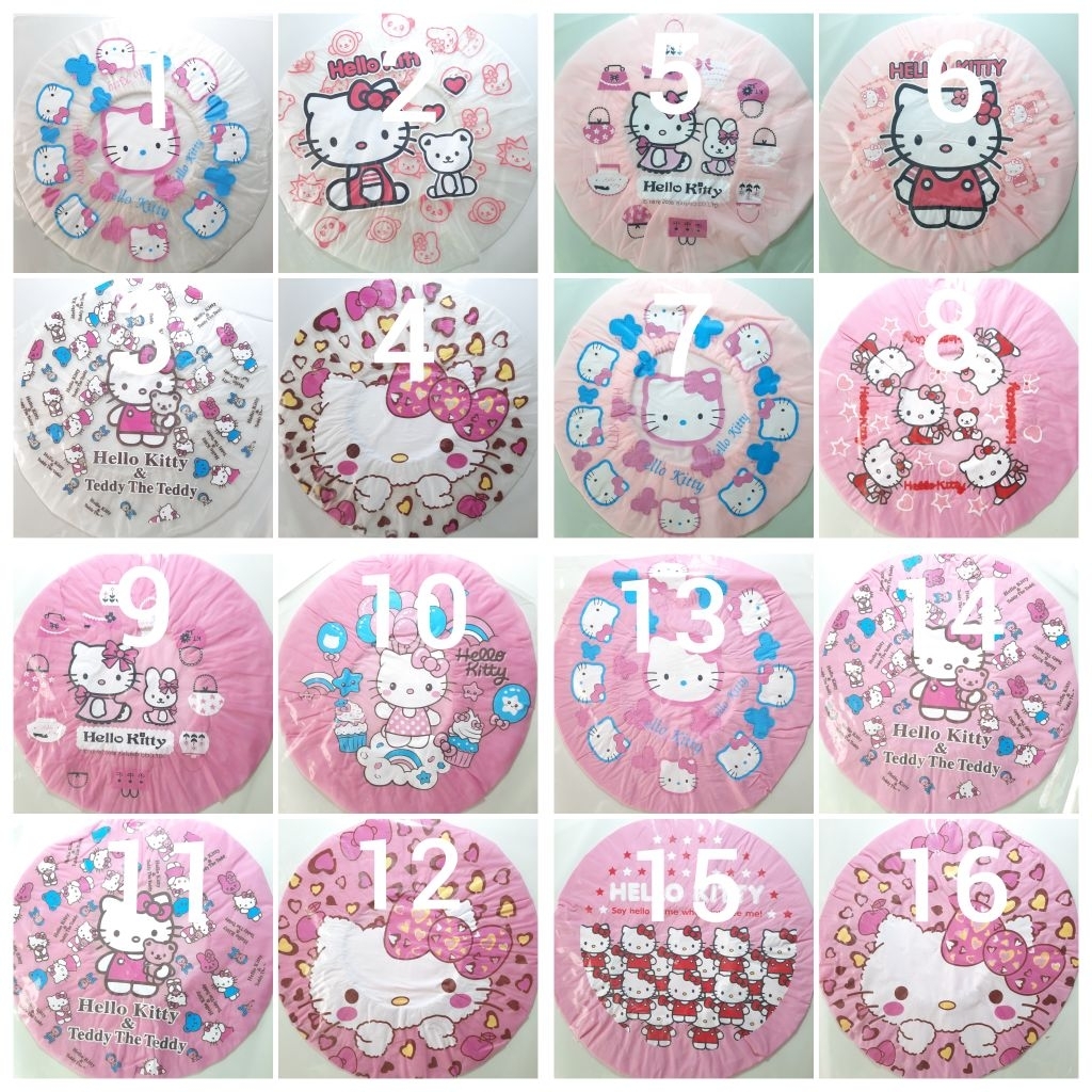 👒หมวกอาบน้ำ หมวกคลุมผมอาบน้ำ ลายการ์ตูน คิตตี้27/5