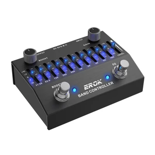 EROK EQB-10 EQ Pedal แป้นเหยียบปรับ EQ สำหรับกีตาร์ 10 แบนด์ พร้อมฟังก์ชั่นบูสเตอร์ ทรูบายพาส ใช้ไฟ DC 9V