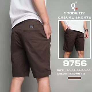 GOODWIN - 9756 CASUAL SHORTS กางเกงขาสั้นเอวขอบผู้ชาย ผ้ายืด สีพื้น
