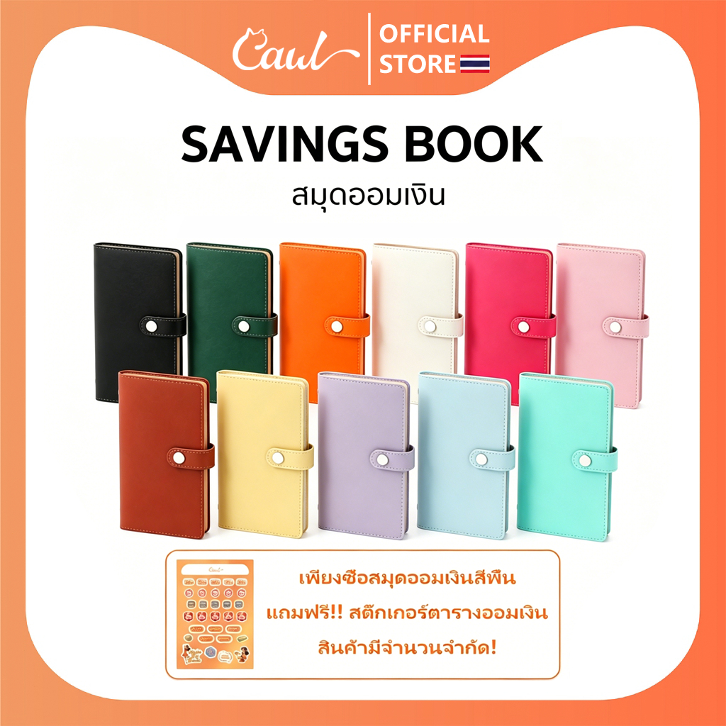 CAWL สมุดออมเงิน ท้าทายออมเงิน Savings Book 50 หน้า ซ้อนได้ 100 แผ่น ใส่ได้ 1,000 บาท