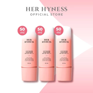 [แพคสาม] HER HYNESS HYA+ WATER SUNSCREEN SPF50+ PA++++ กันแดดเนื้อน้ำเบาที่สุด ไม่กวนเมคอัพ สูตรใช้ทุกวัน 50มล.