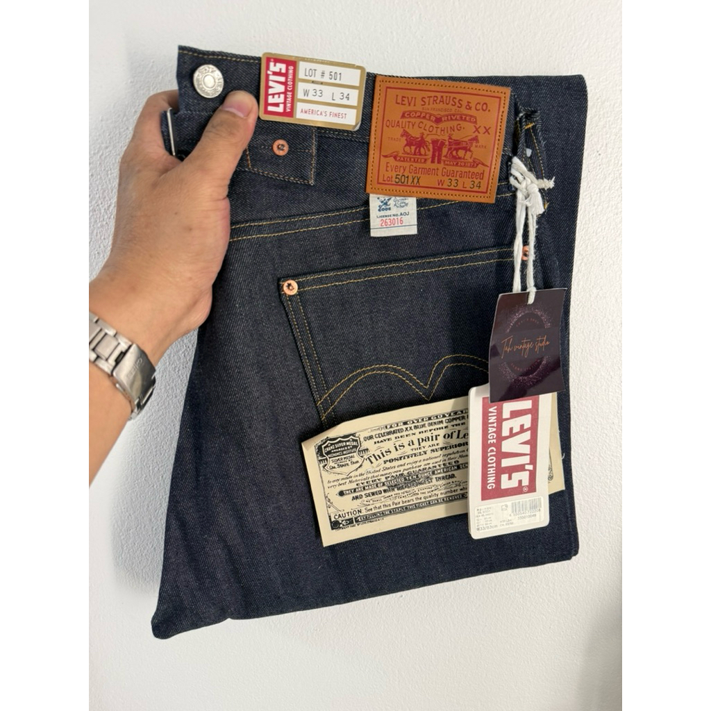 Levi’s 501 xx ริมแดง LVC 1933 , Made in Japan ,button 3015 , Size W33 L34 (ขนาดจริงดูตรงรายละเอียดสิ