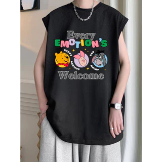 เสื้อยืดแขนกุด สกรีนลายหมีพู ลายสวยๆ OP-1183