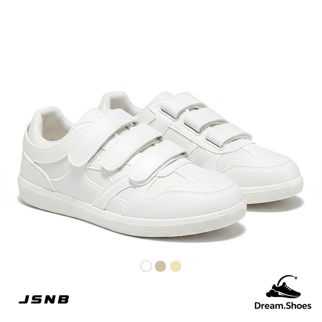 รองเท้าผ้าใบผู้หญิง ตีนตุ๊กแก 3 แถบ Retro Sneakers กันลื่น [C8003]