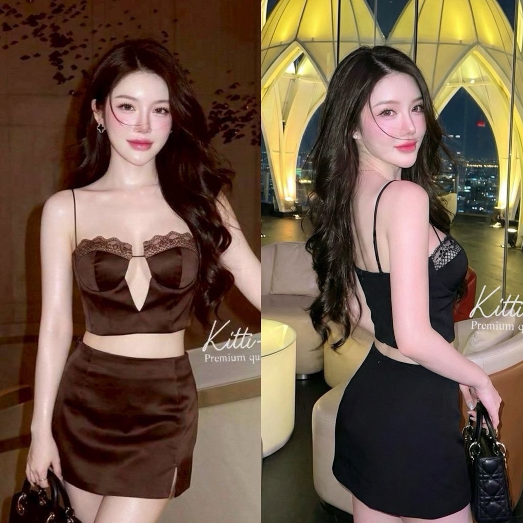 KITTI -T Set (2) ชิ้น เป็นเสื้อครอปทรงคอร์เซ็ต เน้นสรีระให้ดูเพรียวและมีทรวดทรง