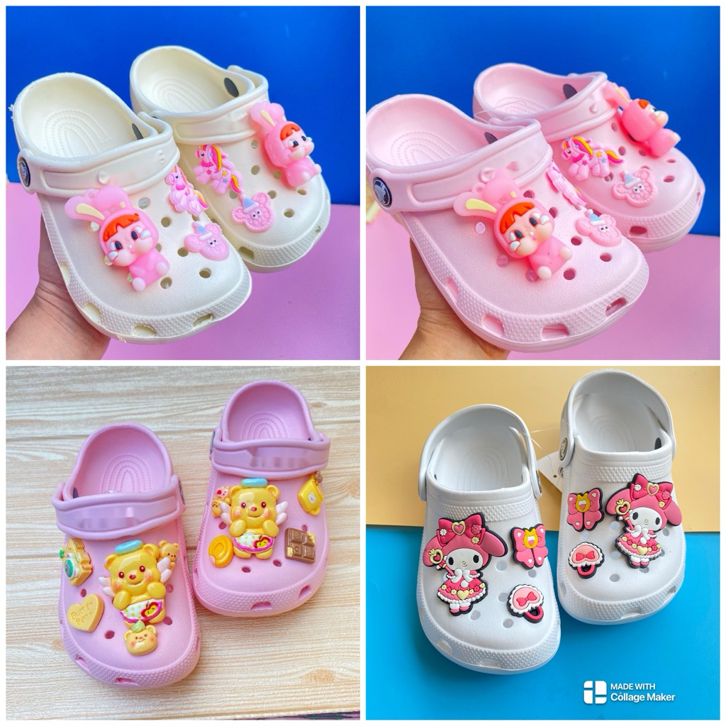 รองเท้า crocs เด็ก_รองเท้าหัวโตเด็กผู้หญิงน้ำหนักเบาสวมใส่ง่าย