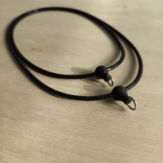 (N0126) สร้อยคอ สร้อยพระ ยางโอริง สีดำ หนา 3.5 มิล แต่งหัวขุนซิลิโคน ความยาวรอบวง 18 และ 20 นิ้ว