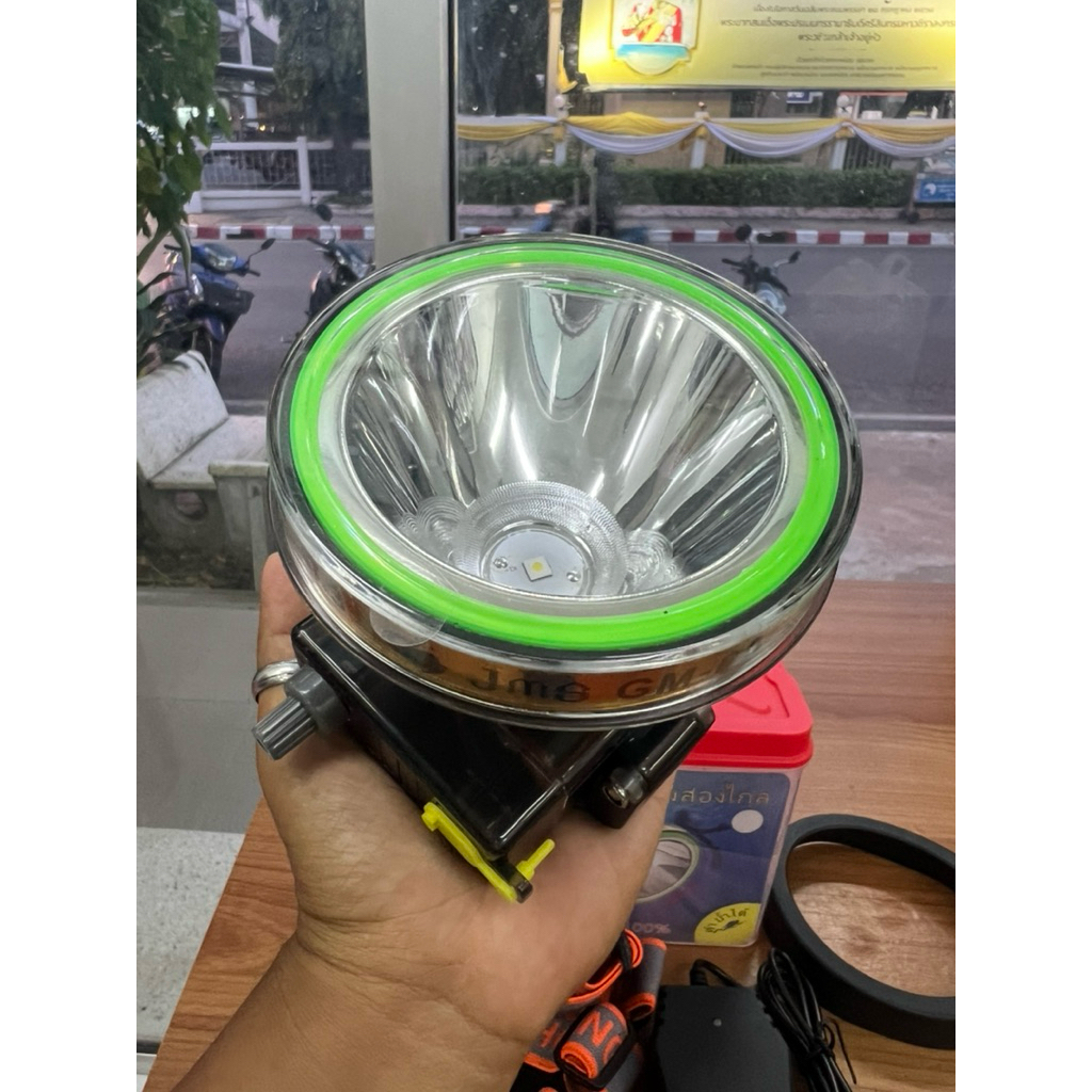 ไฟฉายส่องกบ JMS GM-8803 หน้าไฟฉายคาดหัว แบตเตอรี่3ก้อน หลอดเลเซอร์4000W ส่องไกล มีเลนส์เปลี่ยนสีไฟ ม