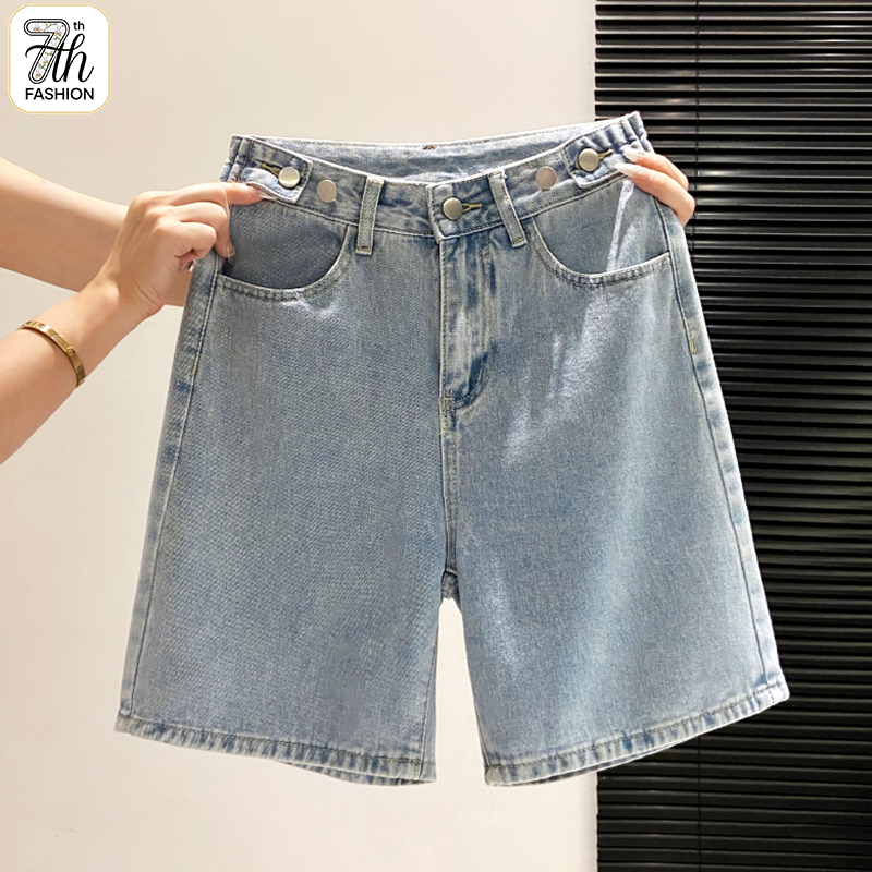 👖 เอวสูง5ส่วนขายาว ไซส์S-5XL กางเกงยีนส์ขาสั้นสีฟ้า ใส่แล้วขายาว ไม่อึดอัด เหมาะใส่ทุกวัน