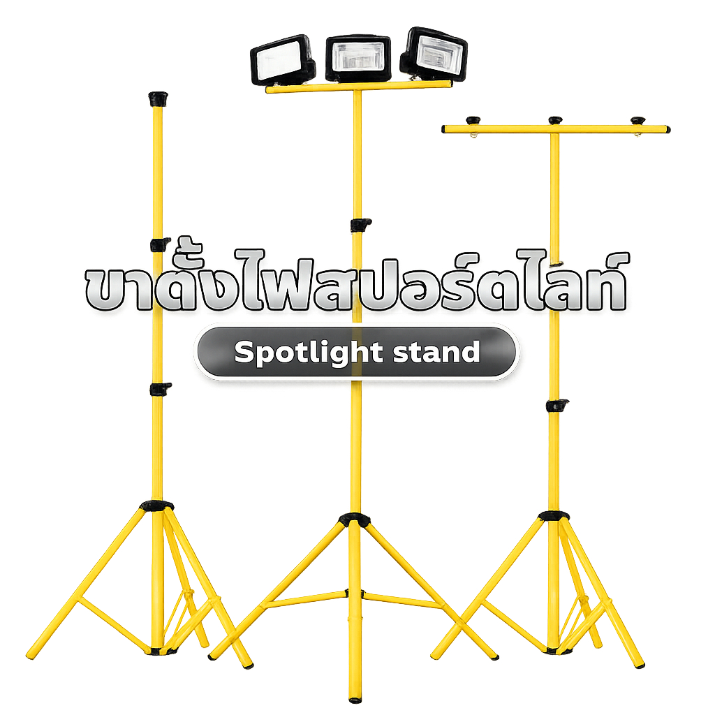 ขาตั้งไฟสปอร์ตไลท์ LED แบบสามขา พับเก็บได้ ขาตั้งไฟส่องสว่าง Spotlight Stand