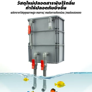 กล่องกรองตู้ปลา กล่องกรองน้ำ 2/3 ชั้น วัสดุ PE หนา กรองน้ำใส เพิ่มออกซิเจน ลดการเปลี่ยนน้ำ ใช้ได้กับตู้ปลาและบ่อปลา