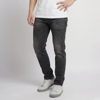 DAVIE JONES [BE FEARLESS] กางเกงยีนส์ผู้ชาย Slim Tapered Fit Jeans สีกรม ดำฟอก ดำ RE0004