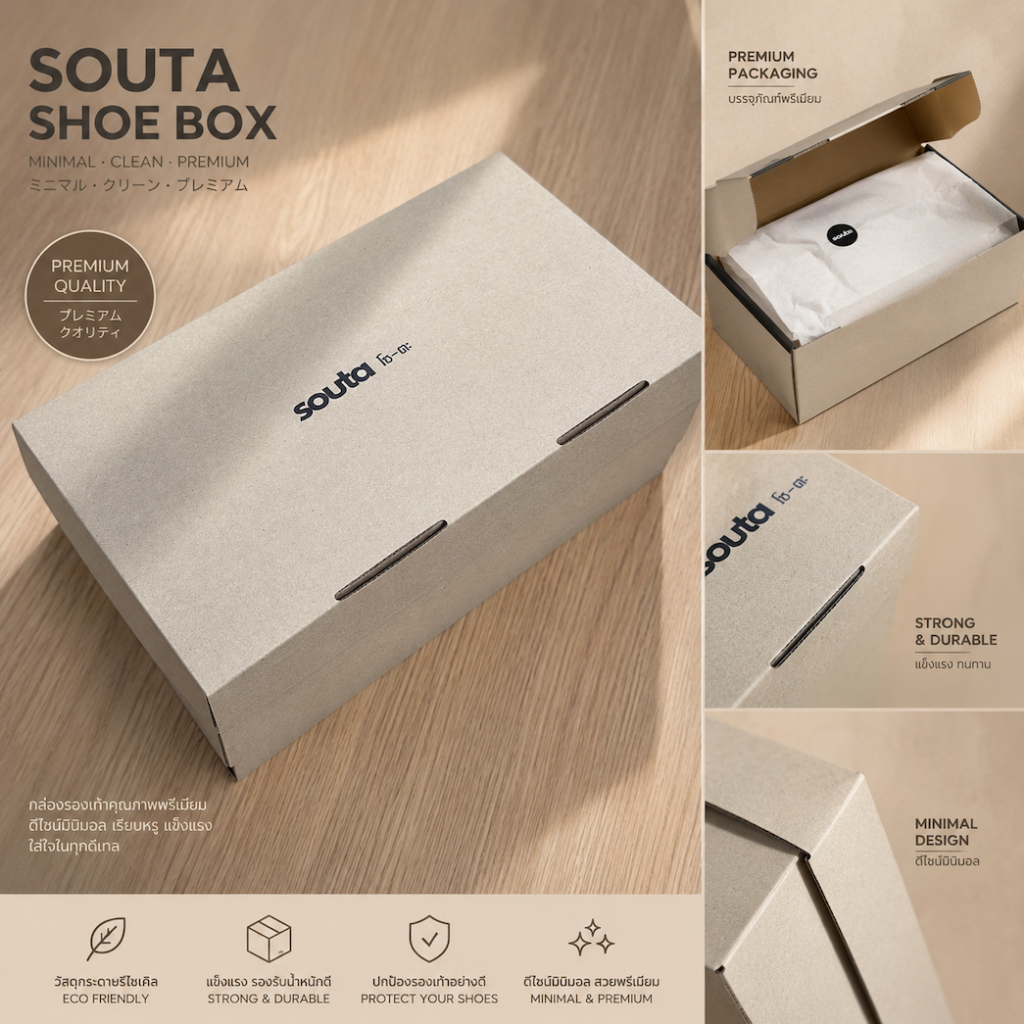Souta กล่องรองเท้า 1 กล่อง (ใส่รองเท้าได้ 1 คู่)