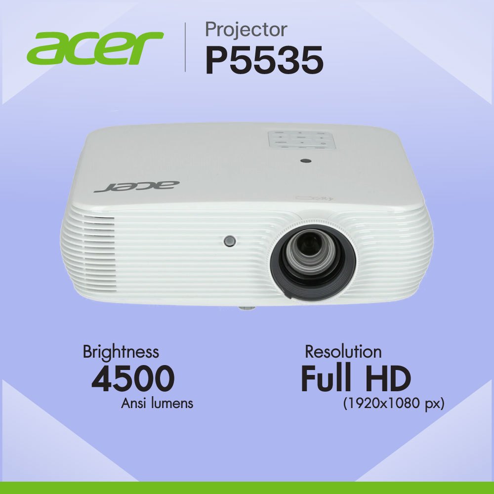 Acer P5535 Projector โปรเจคเตอร์ Full HD 4500 Lumens (สู้แสง ภาพชัด ออกใบกำกับภาษีได้ ประกันศูนย์)