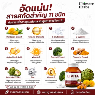 ลิไวต้า LIVITA ผลิตภัณฑ์เสริมอาหารดูแลตับ บำรุงตับ ไขมันพอกตับ ล้าง สารพิษ