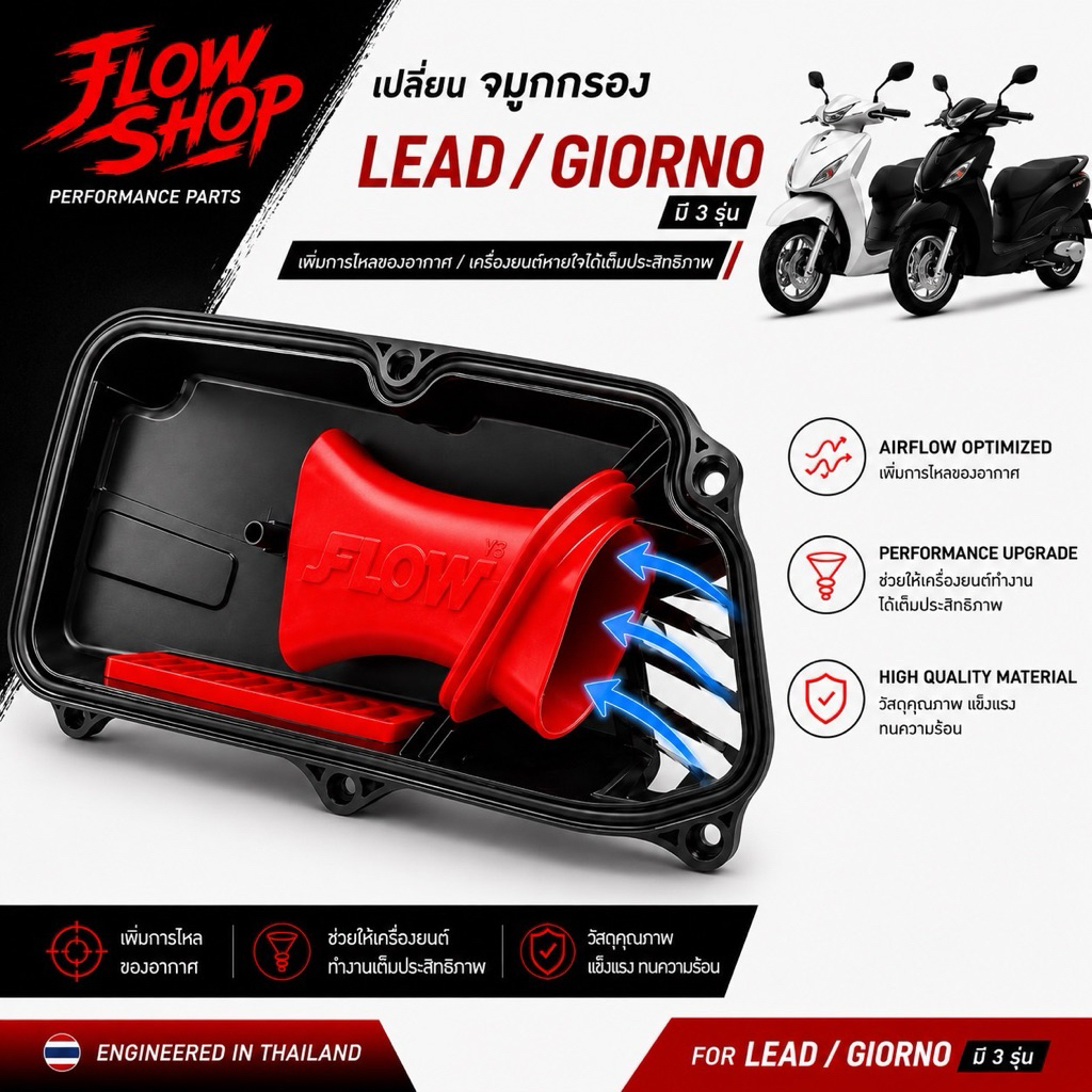 จมูก  Lead Giorno ใส่หม้อกรอง