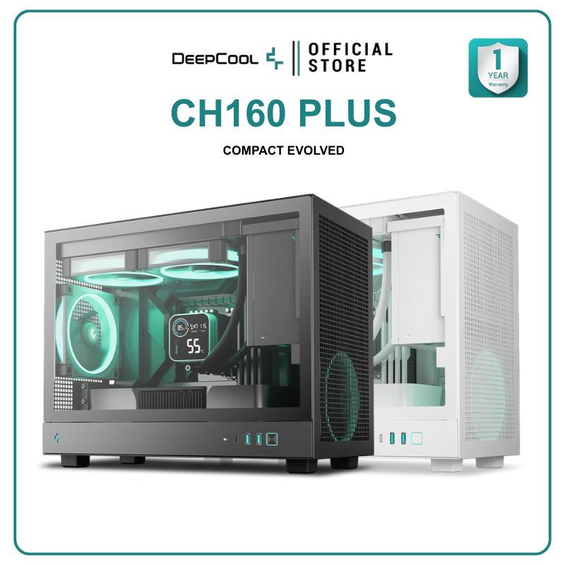 DEEPCOOL - PC CASE M-ATX CH160 PLUS / CH160 PLUS WHITE รับประกันสินค้า 1 ปี
