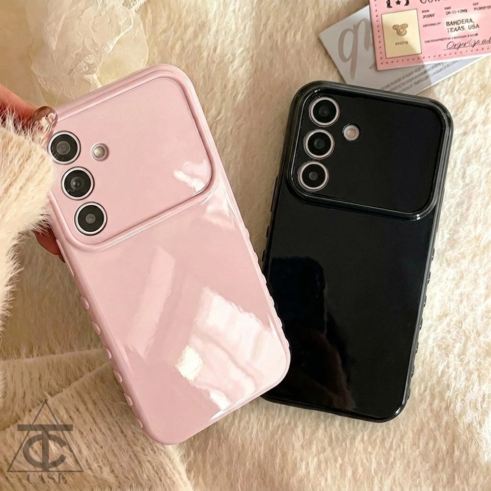 ดีไซน์รูปหัวใจด้านข้าง นิ่มสีพื้นเคส For Samsung A56 A55 5G A07 A17 A15 A54 A36 A05s A26 A35 A37 A57 A06 A12 A13 a05