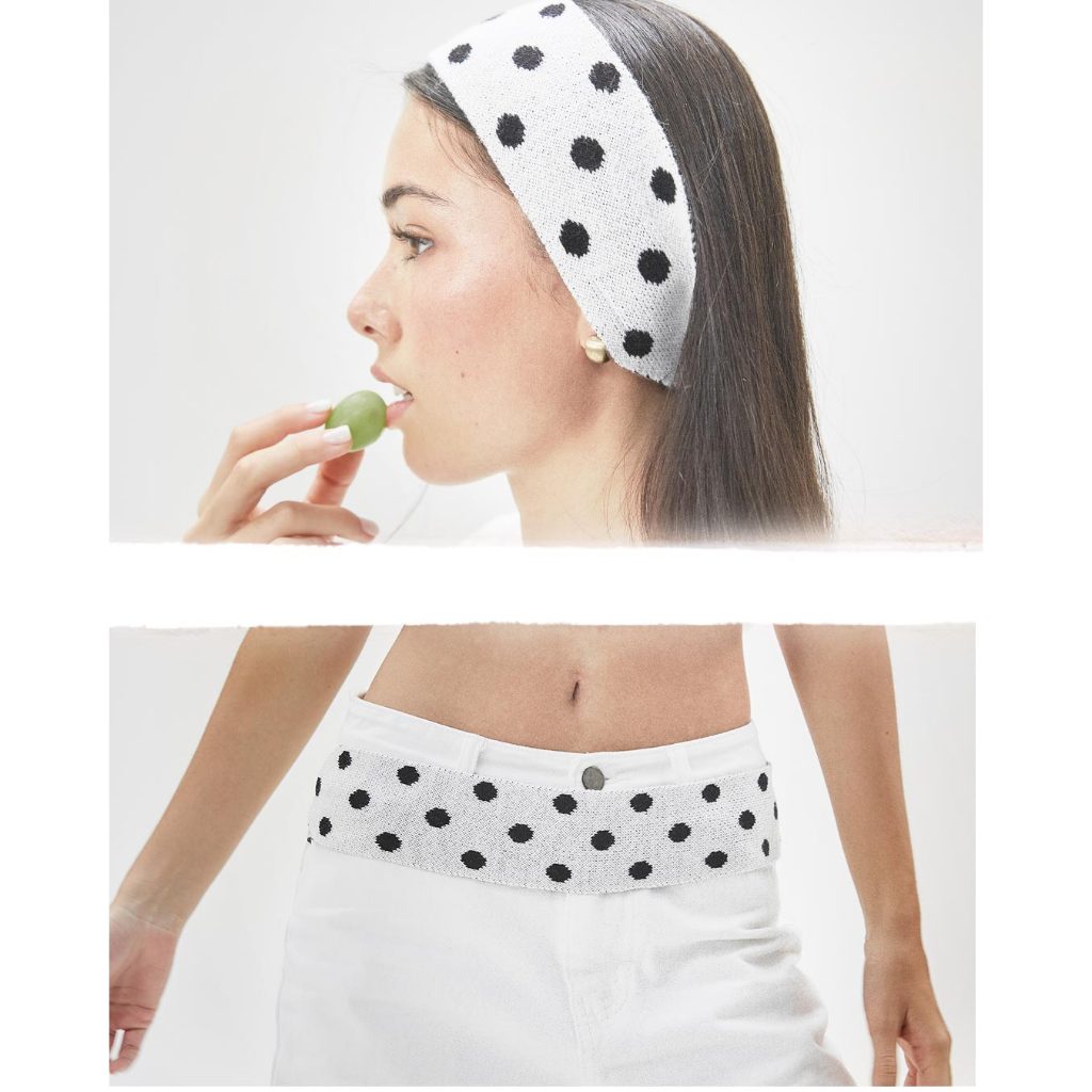 CUPPA - POLKA DOT Belt (4สี) เข็มขัดไหมพรม ลายpolka dot เพิ่มความน่ารักสดใส มีเชือกผูกปรับให้กระชับ