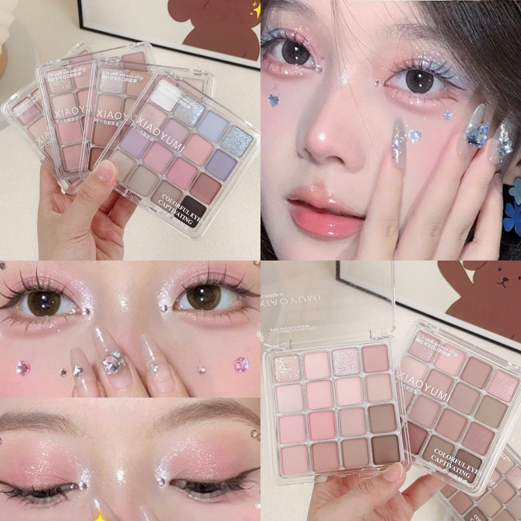 YOTAI อายแชโดว์ พาเลทอายแชโดว์ 16สี Eyeshadow เนื้อใยไหม เนื้อแมท ประกายชิมเมอร์ กลิตเตอร์ สีสวย กันน้ํา ติดทนนาน XYM-F#