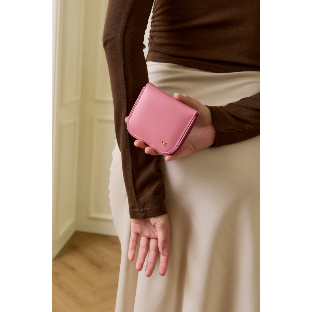 Mini wave wallet (leather version) หนังแท้ ใบเล็กบาง ฟังก์ชันครบ กระเป๋าสตางค์หนังแท้ แบรนด์ Cozee