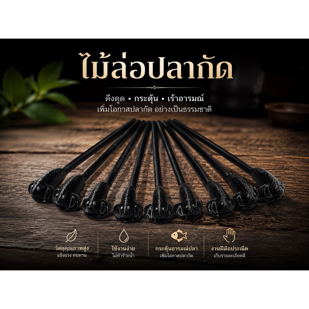 ไม้ล่อปลากัด  สำหรับฝึกปลากัด ดุๆ ทรงสวย