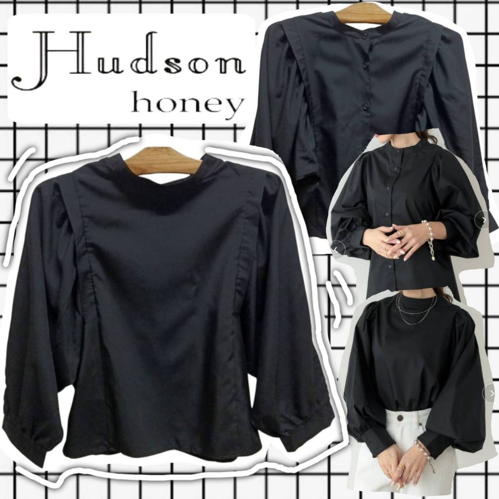 A017🖤HUDS0N H0NEY=เสื้อเบลาส์แขนพอง(2 way)