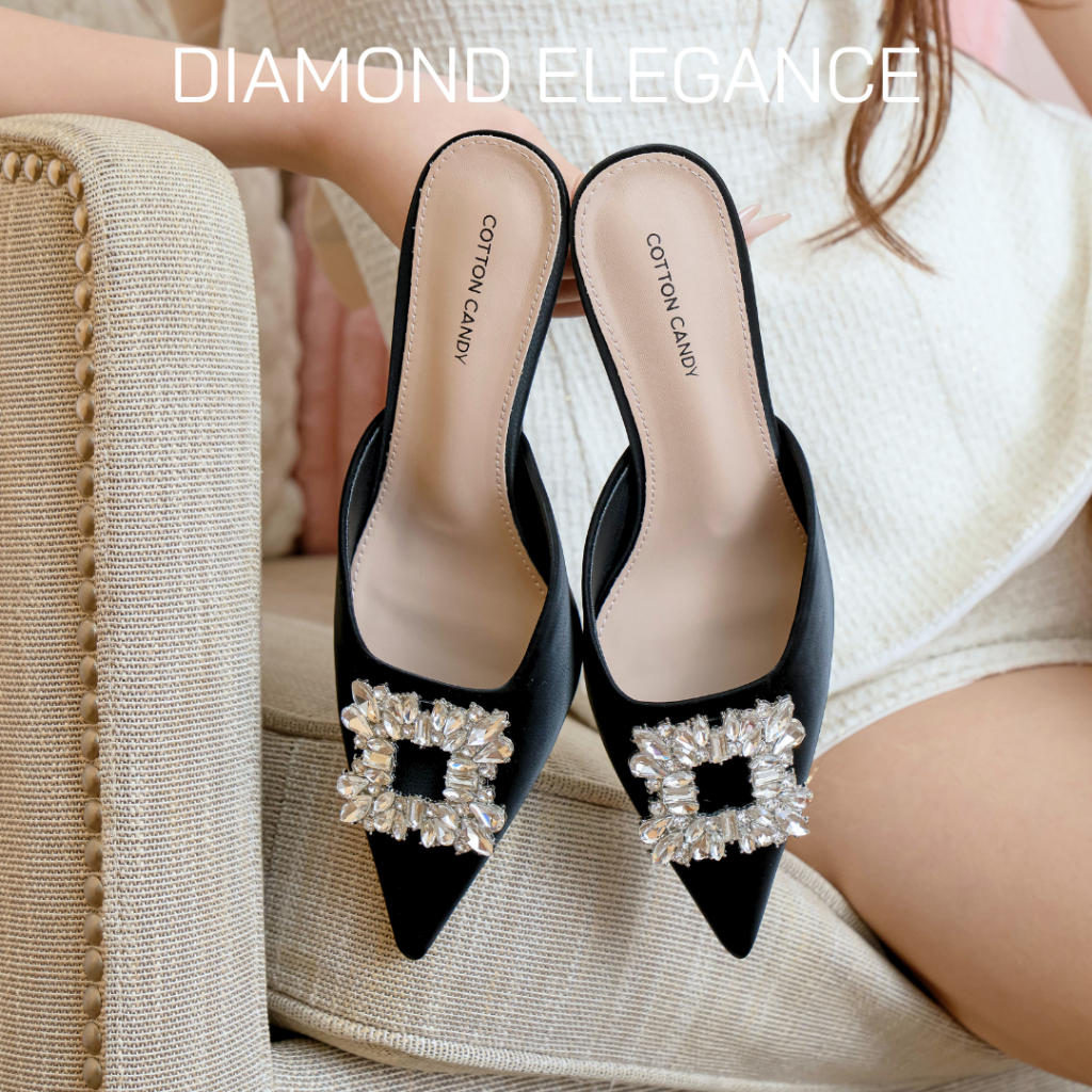 CCS - รองเท้าส้นสูง Diamond Elegance เสริมส้น 3 นิ้ว หรูหรา ใส่ได้ทุกโอกาส แมทง่ายหลายสไตล์ (H88-39)