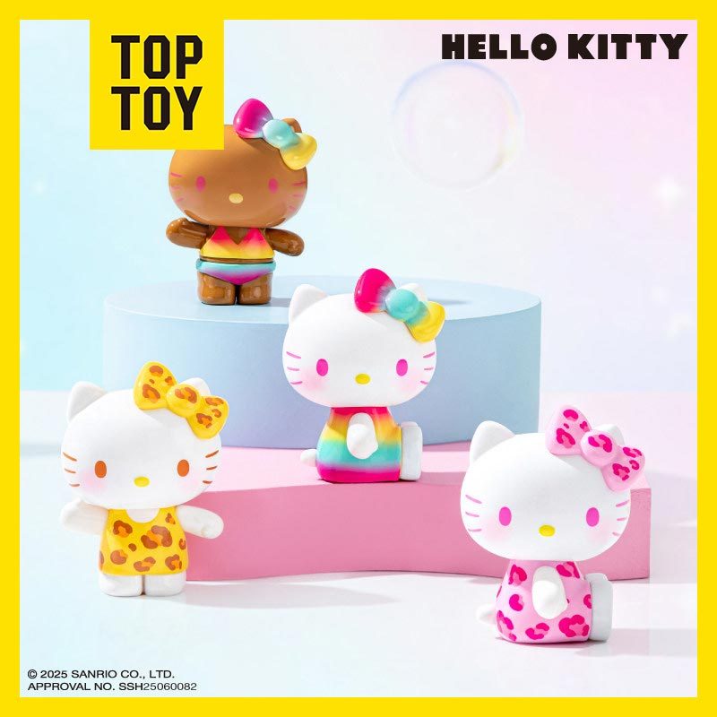 TOPTOY x Hello Kitty Summer Rainbow Candy Mini Figures Surprise Bag ของเล่นฟิกเกอร์  ของขวัญ 1 ถุง (3 ชิ้น/ชิ้นต่อถุง)