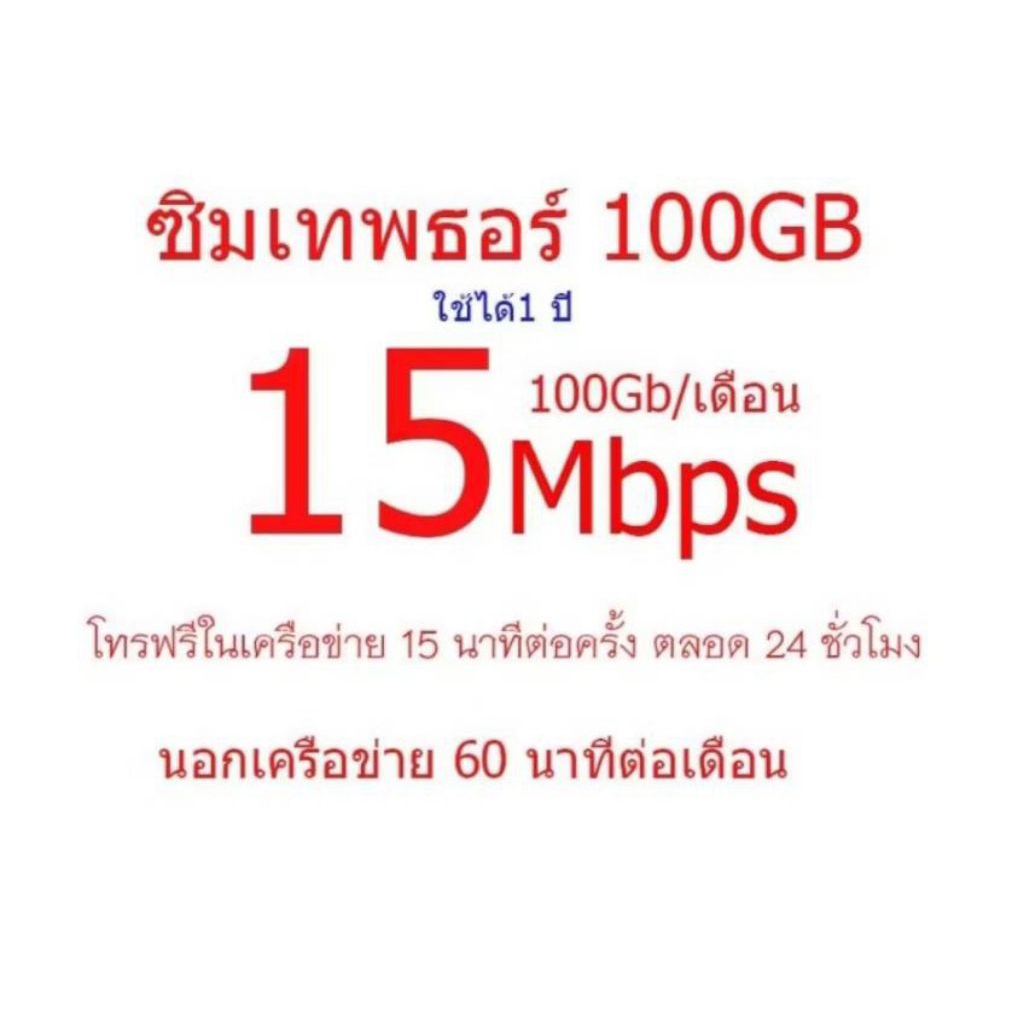 True 15Mbps 100Gbต่อเดือน นาน 1ปี