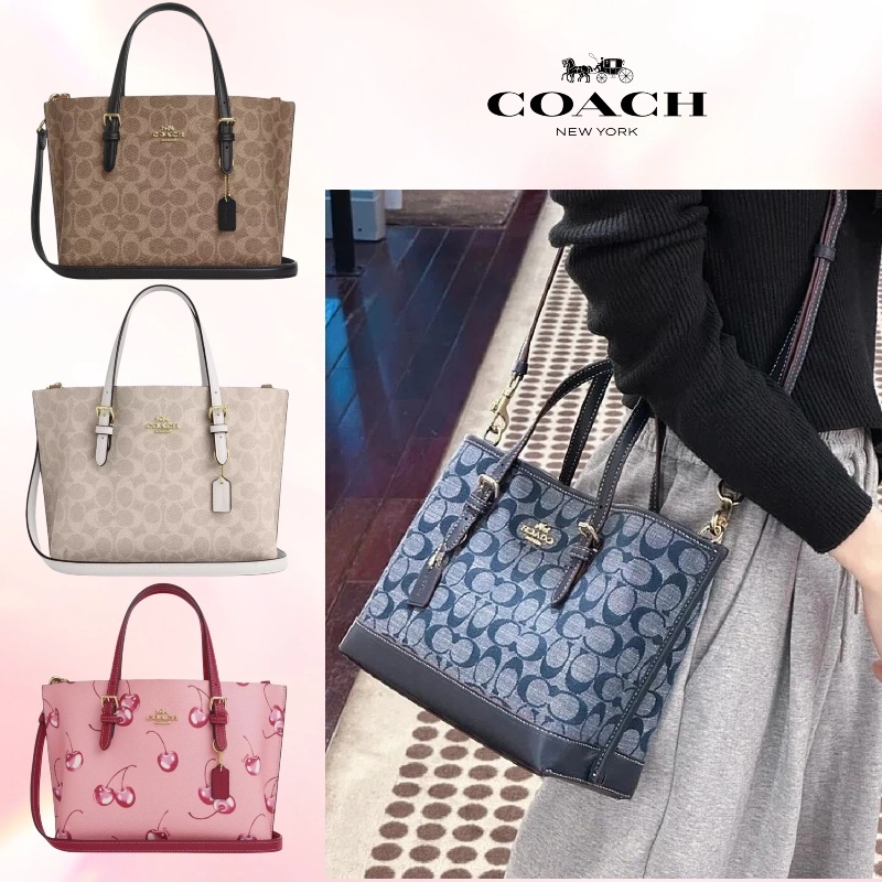 🔥 ของแท้ 100% 💖 COACH Mollie กระเป๋าทอตหิ้วถือ สะพายไหล่ได้ สายถอดได้