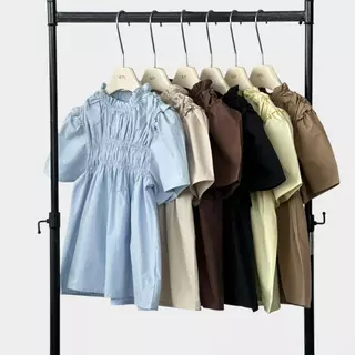 Atipashop - Dolly Smock Top เสื้อสม็อคแขนสั้น ทรงน่ารัก
