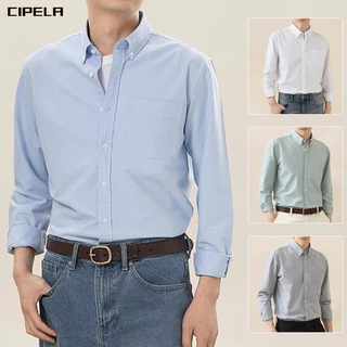 CIPELA เสื้อเชิ้ตแขนยาวผู้ชาย เสื้อเชิ้ตทำงาน ดูดี รีดง่าย ใส่ได้หลายลุคทุกโอกาส เสื้อเชิ้ตคอปก มีกระเป๋า