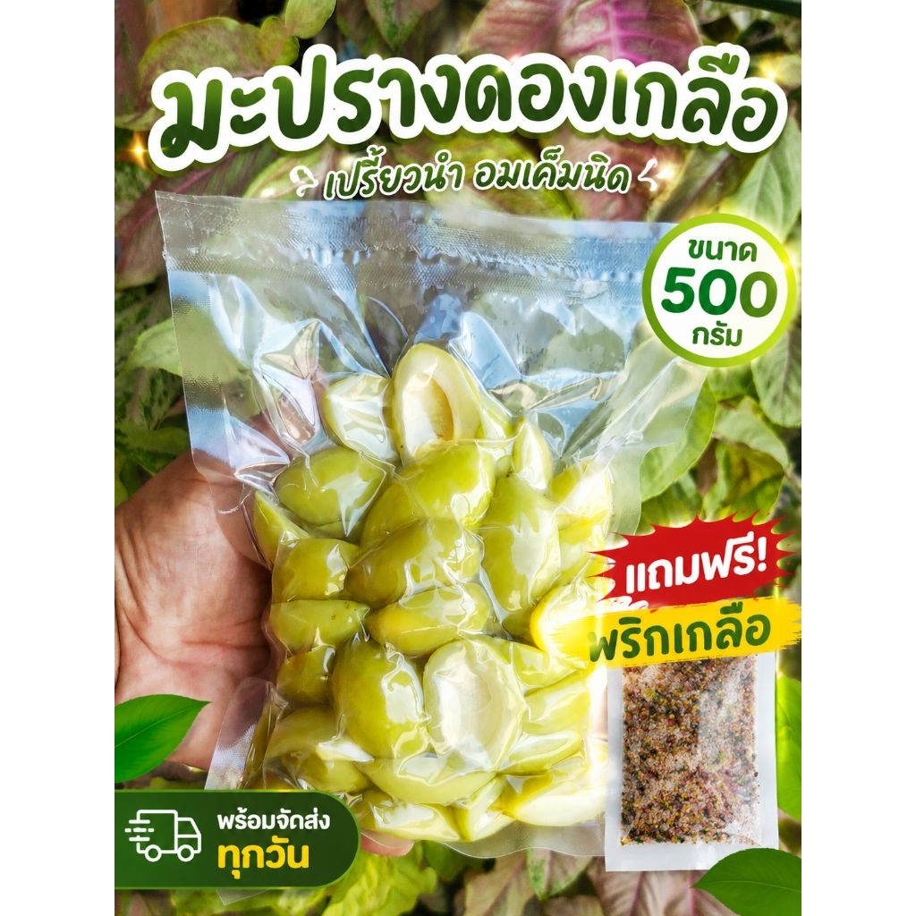 มะปรางดองเกลือ ขนาด 500 กรัม พร้อมพริกเกลือ