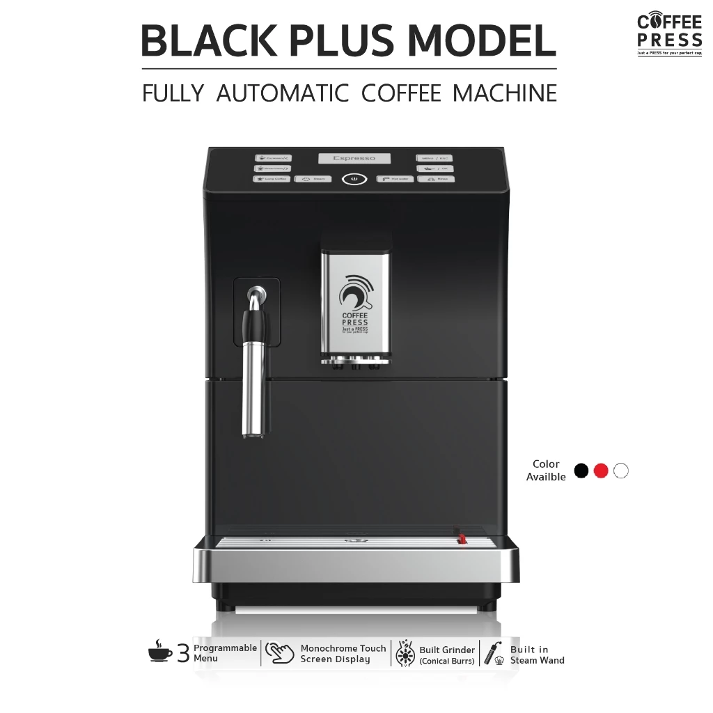 2026 Coffee Press เครื่องชงกาแฟอัตโนมัติ Full Automatic Espresso Coffee Machine | Black Plus Model