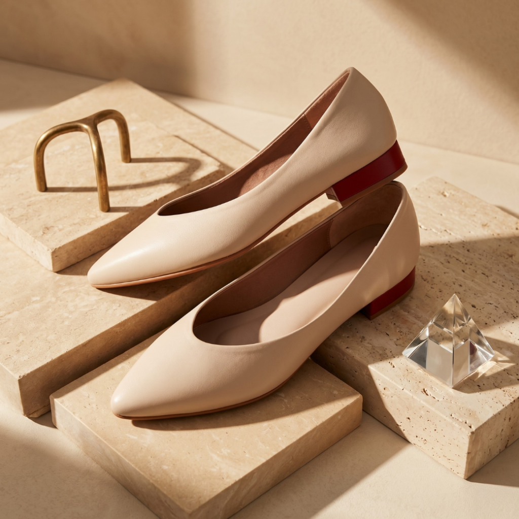 HaloBangkok รองเท้า Flat Shoes หนังไมโครไฟเบอร์ รุ่น LA4536